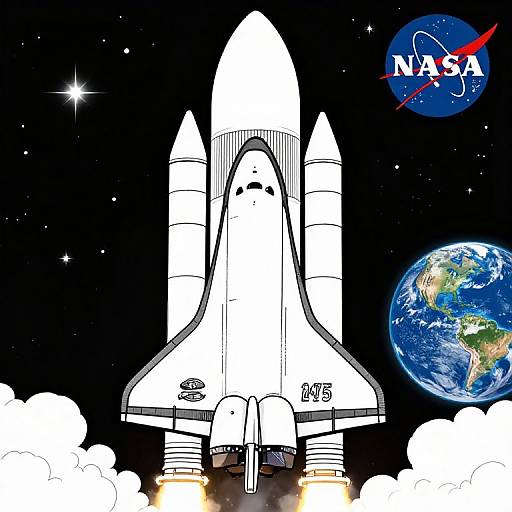 Realistic Space Shuttle Coloring Pages