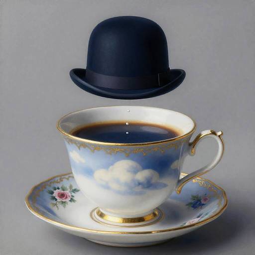 Surreal Victorian Teacup with Floating Pearls