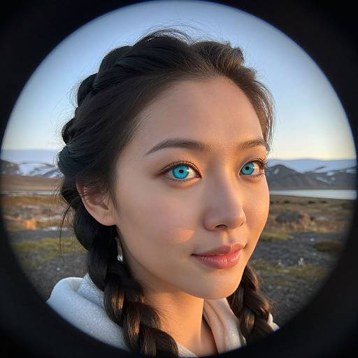 Fisheye Portrait of East Asian Woman