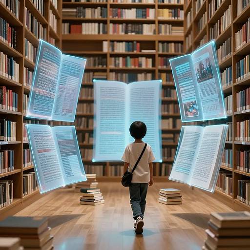 Floating Books with 3D Holographic Stories