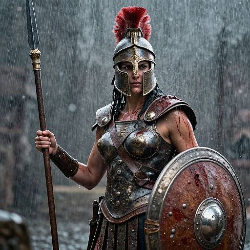 Epic Spartan Woman Warrior Portrait