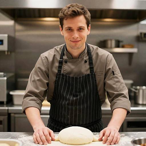 Smiling Male Chef in Modern Kitchen