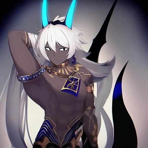 Illustration of Arjuna alter (fate), fate/grand order in the style of Nase