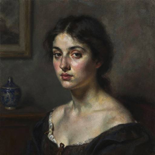 Charcoal Portrait of Young Woman