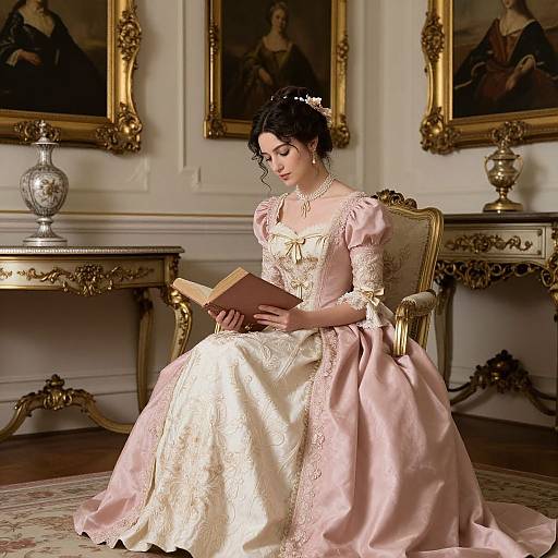 Victorian Elegance Reading Scene
