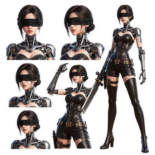 2B Android Gothic Action Poses Sheet