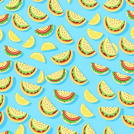 Seamless Cartoon Taco Pattern Illustration Seamless Cartoon Taco Pattern Illustration