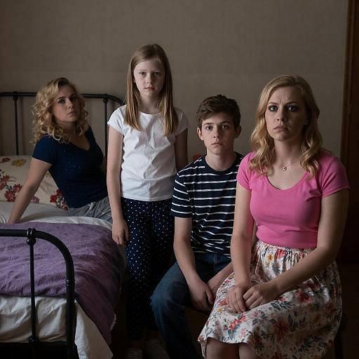 Intense Moments in a Dimly Lit Bedroom