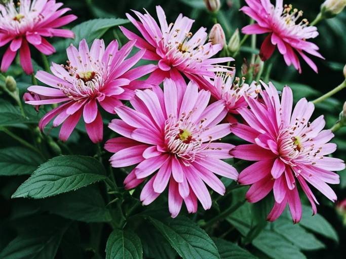 Blooming Pink Coquette Flower Wallpaper