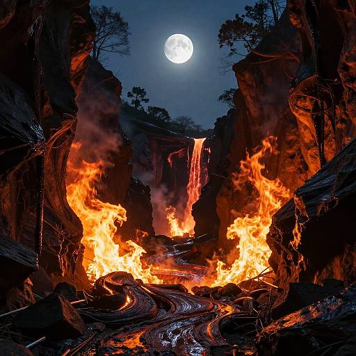 Cyberpunk Molten Lava Ravine