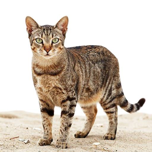 Oriental Cat Portrait on Beach