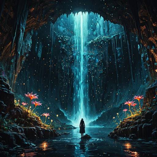 Fantasy Underground Waterfall Cave