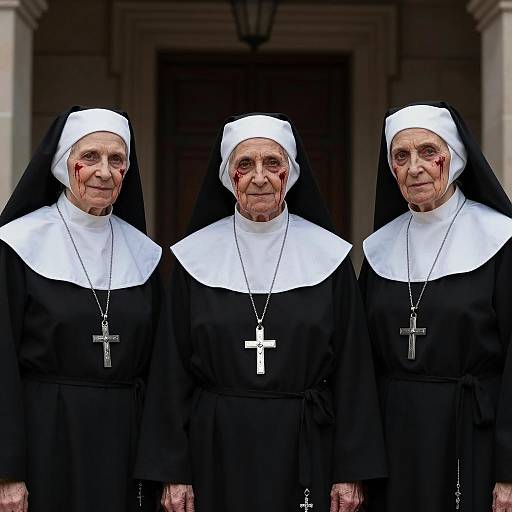 Eerie Portrait of Elderly Nuns