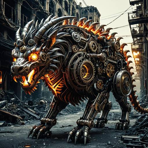 Steampunk Chimera in Abandoned City