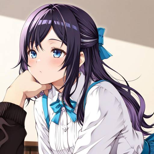 Illustration of Aiba uiha, nijisanji in the style of Kouji (campus life)