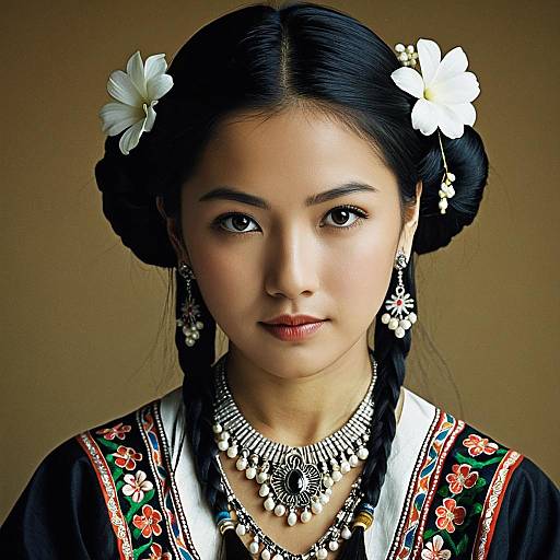 Young Woman in Mizo Traditional Dress