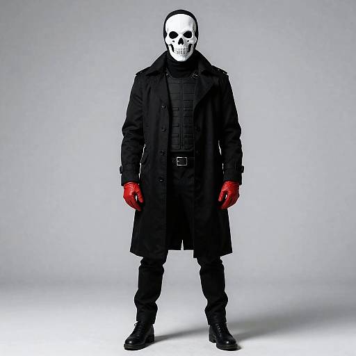Skull-Masked Soldier in Open Coat