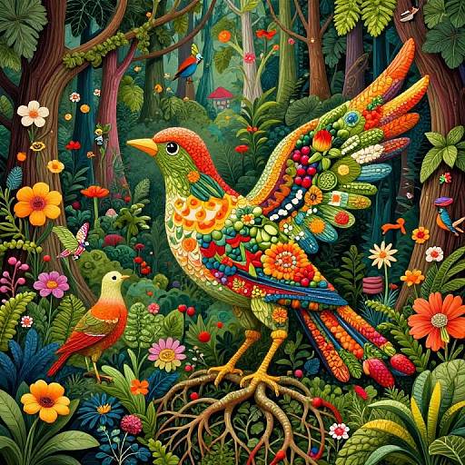 Psychedelic Forest Mosaic Art