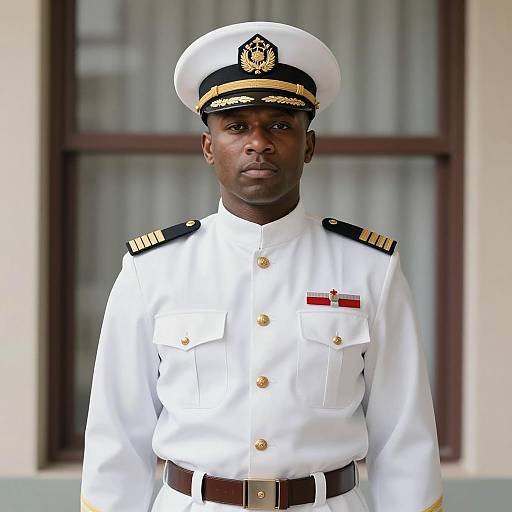 Photorealistic Black Naval Officer Portrait
