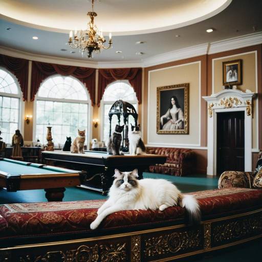 Ragdoll Cat Lounging in Luxurious Room