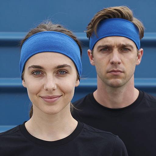 Dual Portrait with Industrial Blue Background