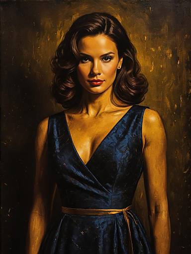 Chic Woman in Royal Blue Cocktail Dress