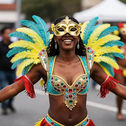Colorful Mardi Gras Carnival Costume