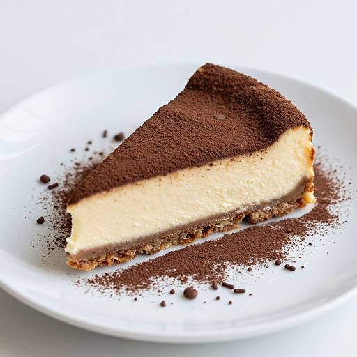 Elegant Tiramisu Cheesecake Slice