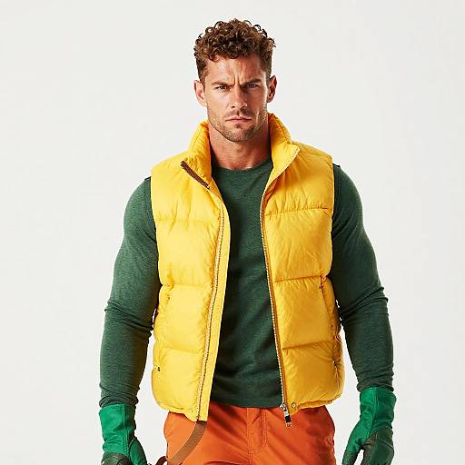 Muscular Man in Vibrant Casual Wear