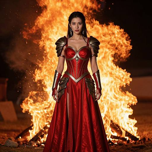 Fire Goddess in Red Armor