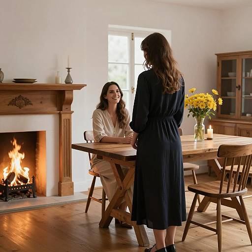 Cozy Encounter in a Warm Room