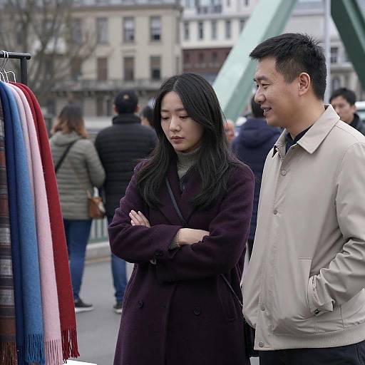 Urban Bridge Scene with Fashionable Duo