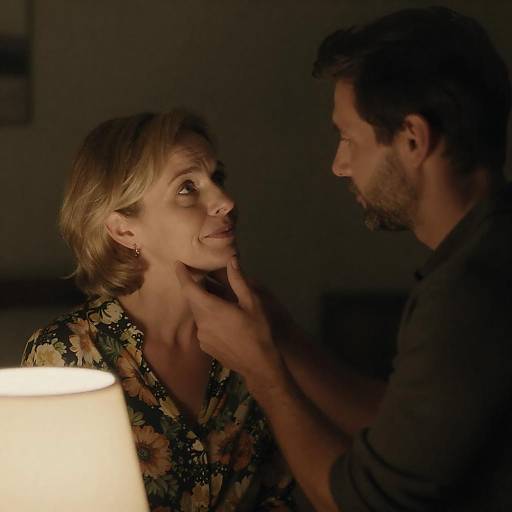 Dimly Lit Intimate Portrait: Tender Touch