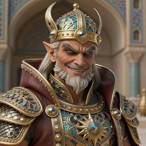Regal Fantasy Warlord with Cunning Smirk