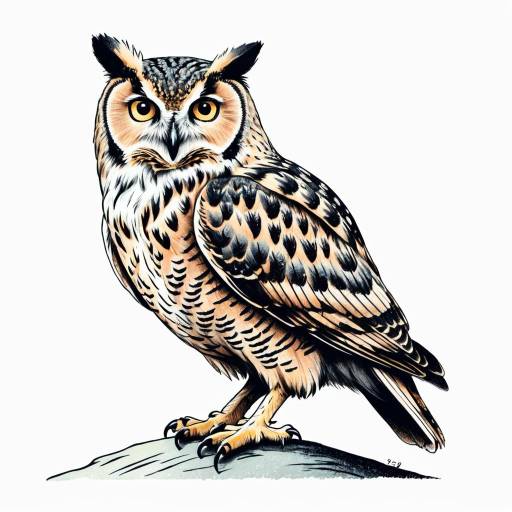 Minimalistic Hand-Drawn Owl Illustration