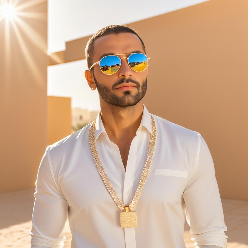 Minimalistic Necklace on Middle-Eastern Entrepreneur