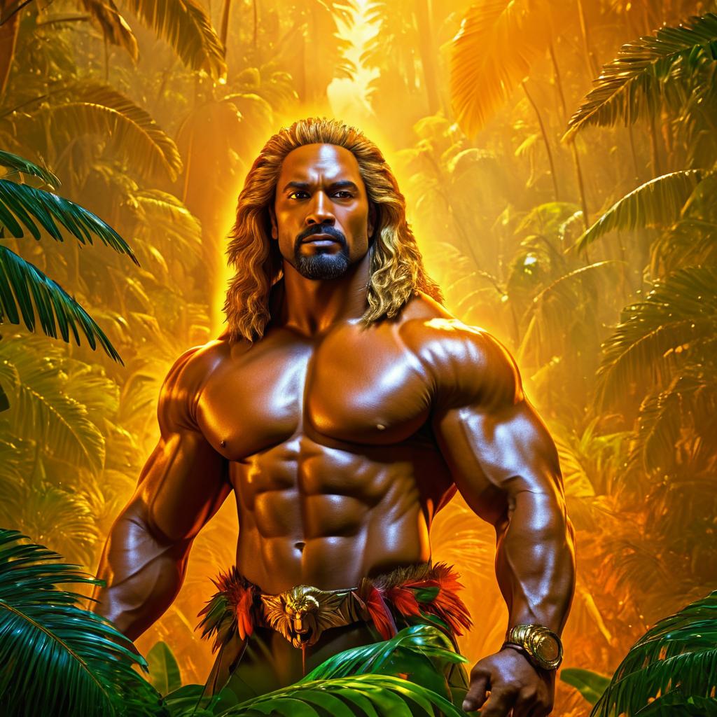 Dwayne Johnson's Adventurous Jungle Portrait