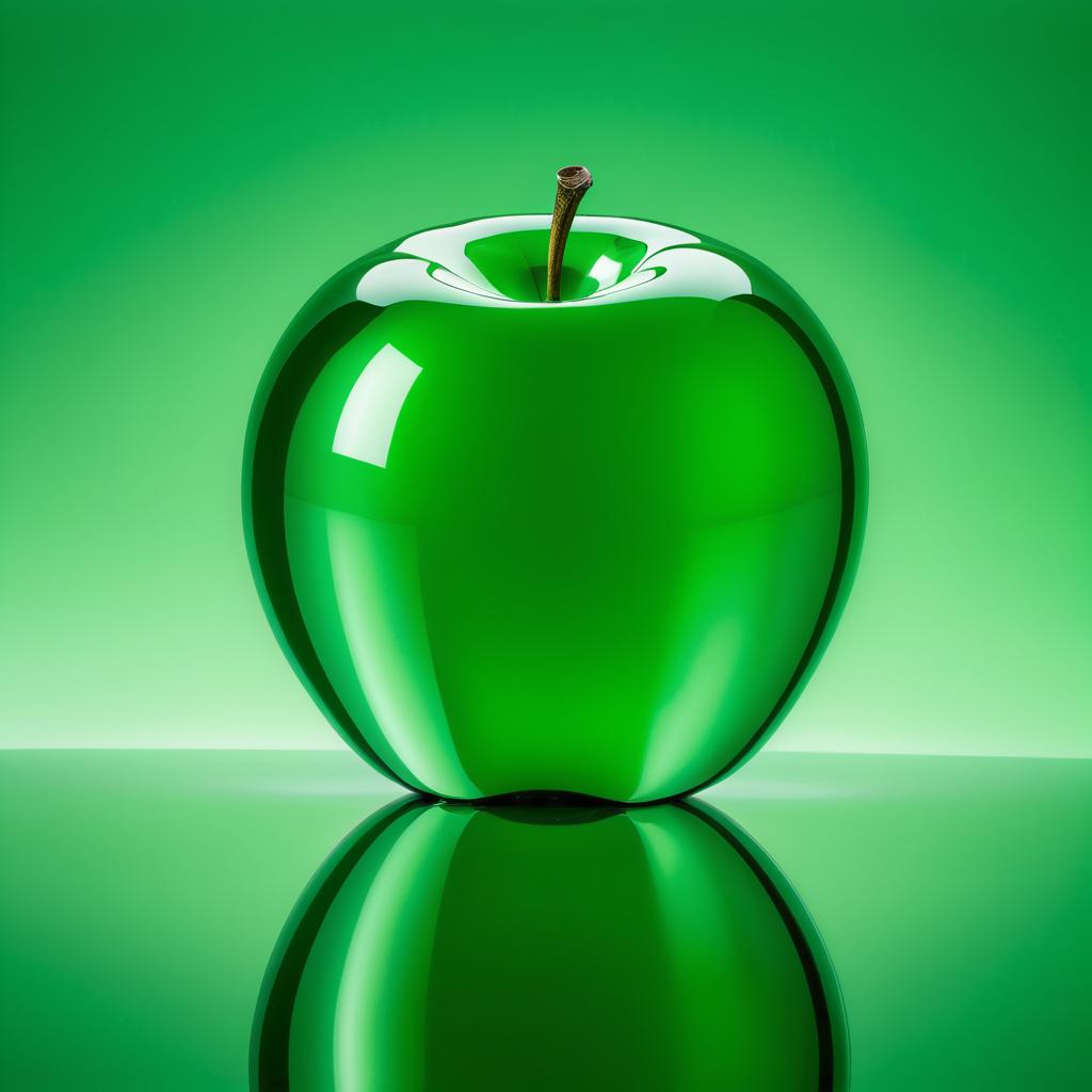 Minimalist Emerald Green Apple Photography