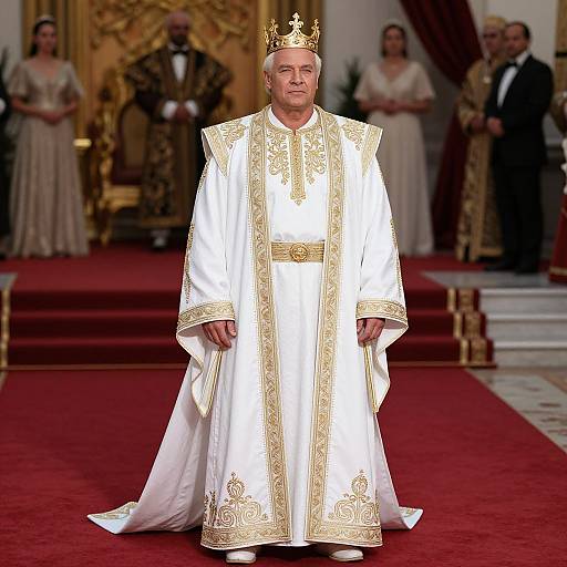 Regal Man in Opulent White Robe