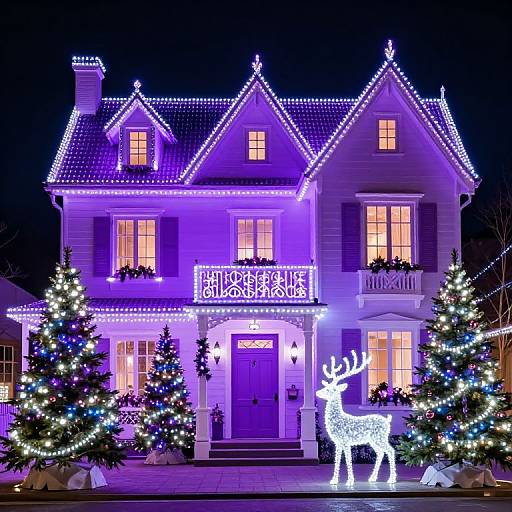 Vibrant Illuminated Christmas House