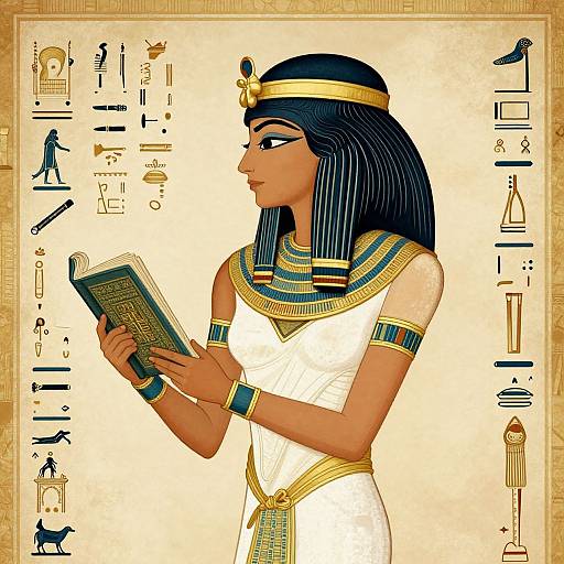 Ancient Egyptian Woman with Book