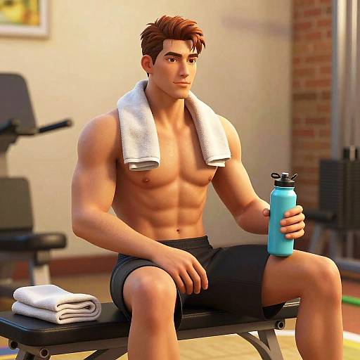 Sims 4 Muscular Bodybuilder Relaxing