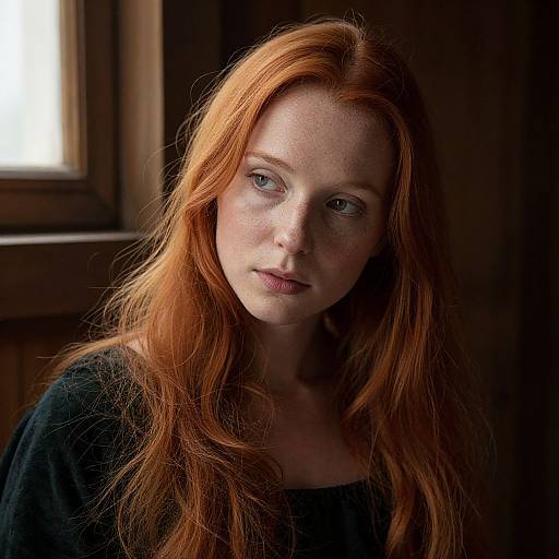 Photorealistic Celtic Woman in Chiaroscuro