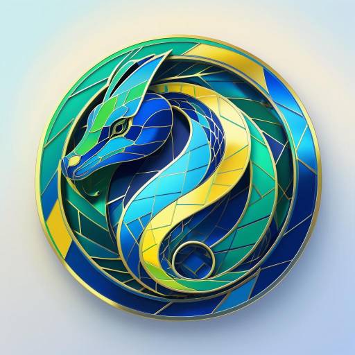 Neomodernist Metallic Python Logo Art