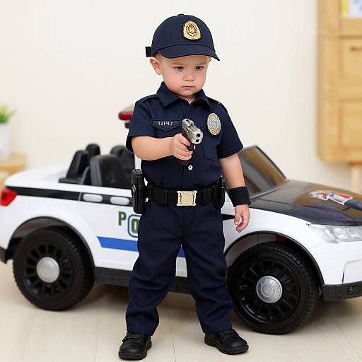 Child in Realistic Cop Costume
