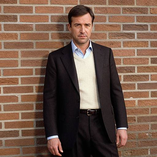 Confident Man in Classic Brown Suit