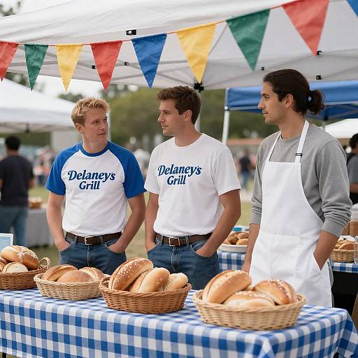 Vibrant Outdoor Market Stall Scene