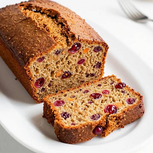 Sliced Currant Carrot Loaf on Plate