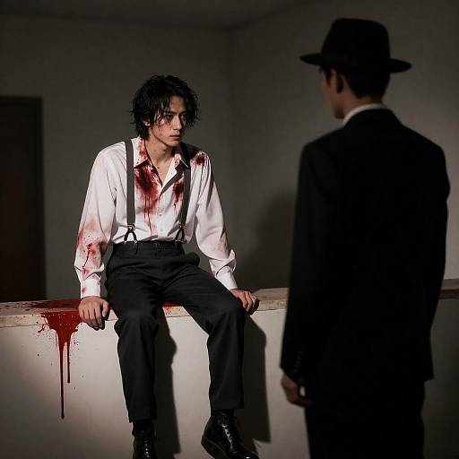 Dramatic Noir Scene with Bloodstains