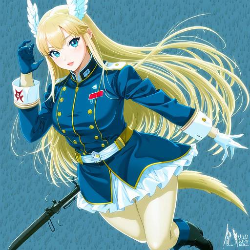 Illustration of Hanna-justina marseille, world witches series in the style of Ushiyama ame